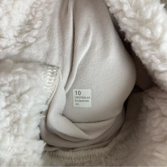 Lululemon Cinchable Fleece Zip-Up Teddy Outdoor Jacket White Opal Sz 10 LW3FBIS - Picture 4 of 11